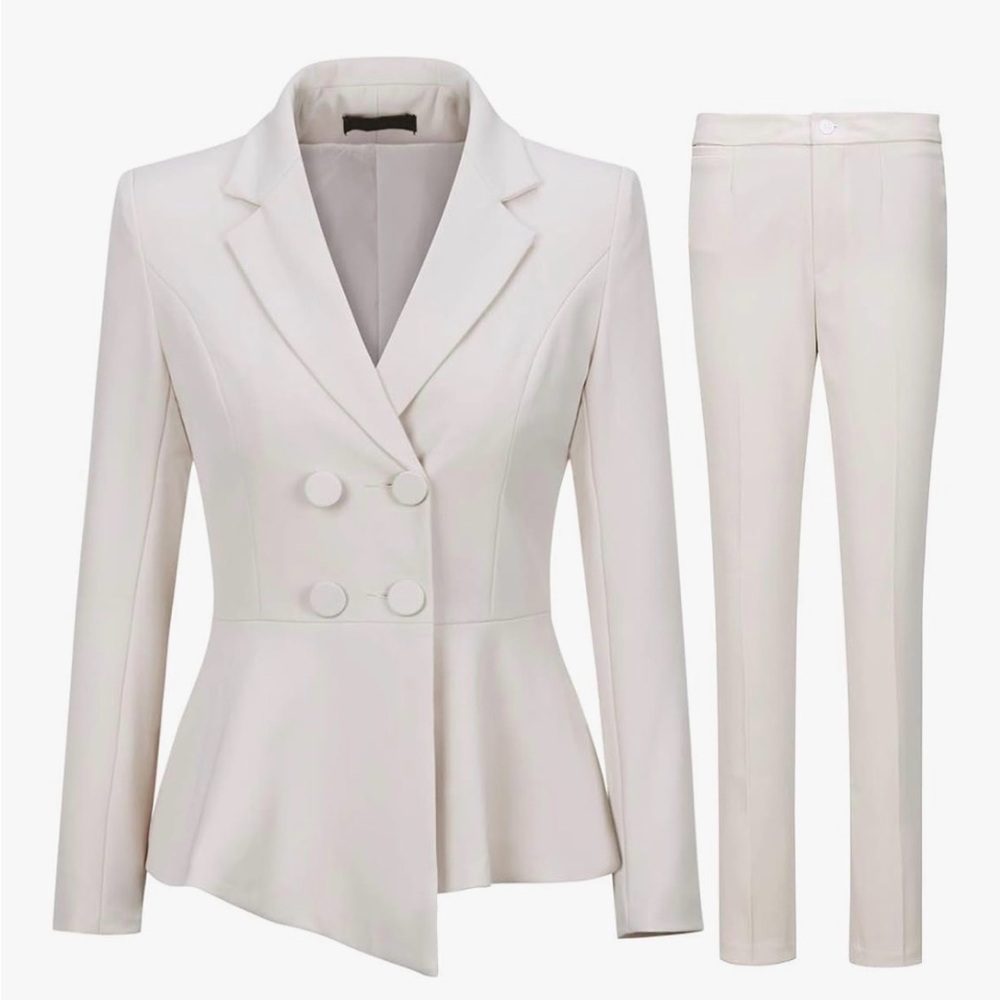 NWT Elegant Cream Women's Suit Set